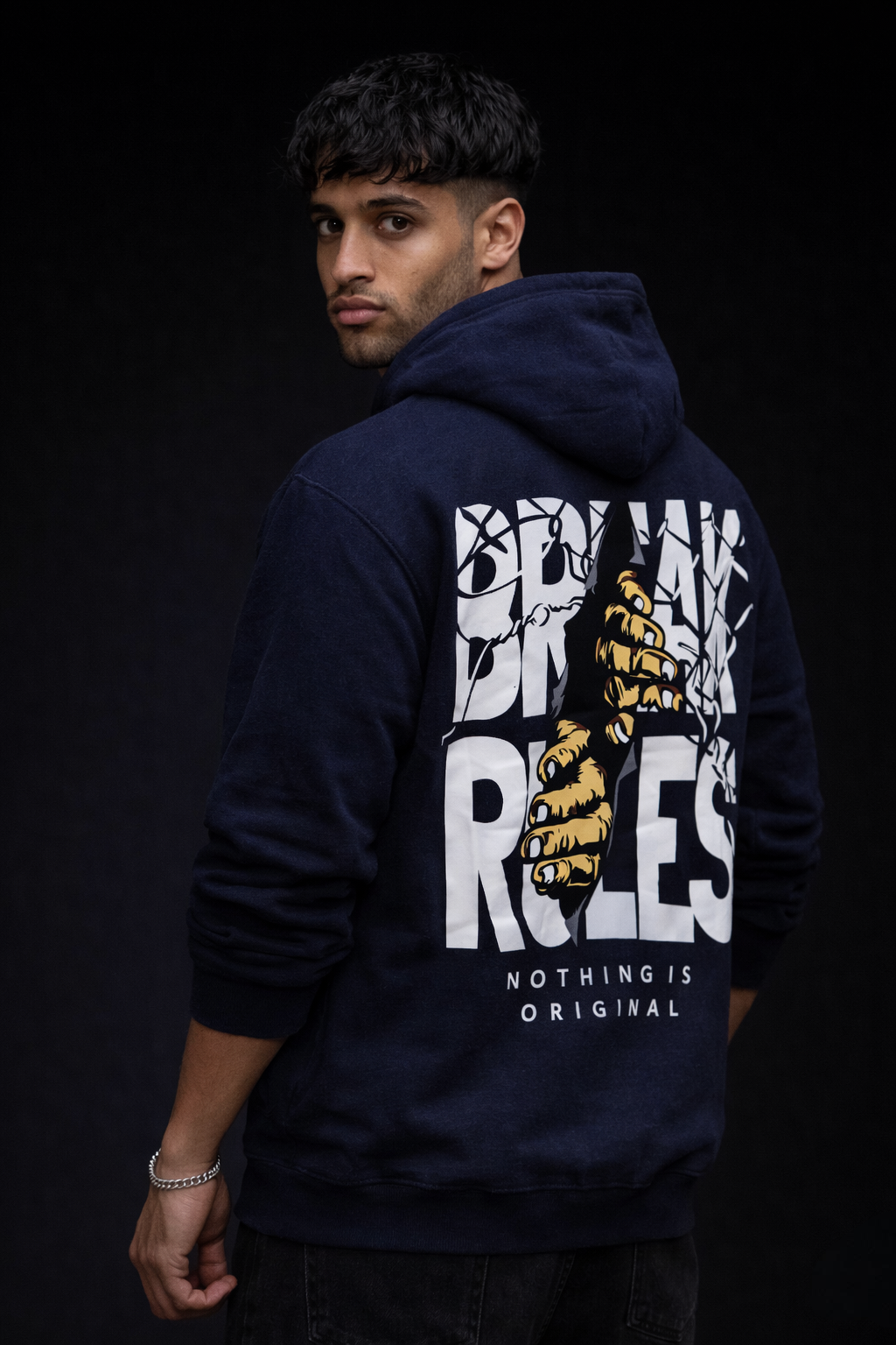 Navy Blue | Break Rules Hoodie - Image 2