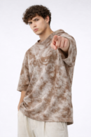 Brown Tie-Dye Oversized T-Shirt-California Graphic