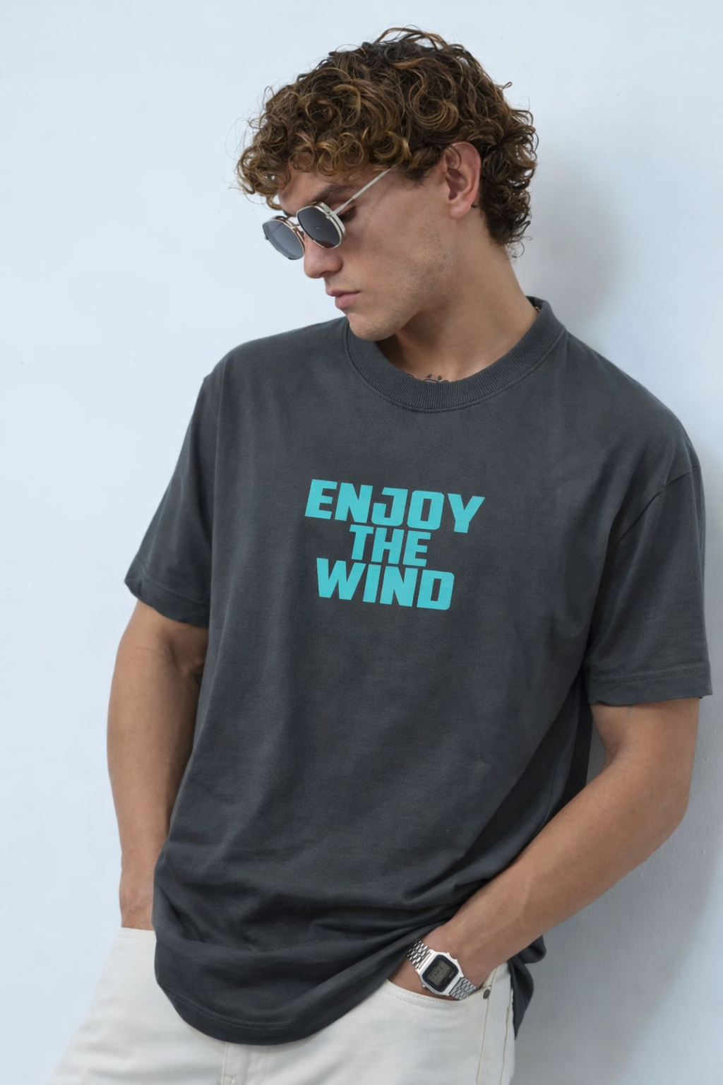 Charcoal Grey Oversized Graphic Tee