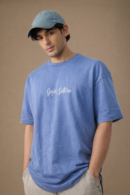 Periwinkle Blue Gojo Satoru Graphic Oversized T-Shirt