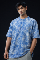 Street Style Sky Blue Tie-Dye T-Shirt