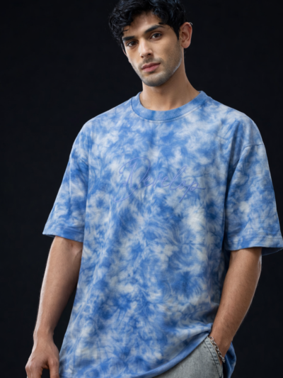 Street Style Sky Blue Tie-Dye T-Shirt