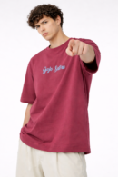 Anime Graphic Oversized T-Shirt – Burgundy Red