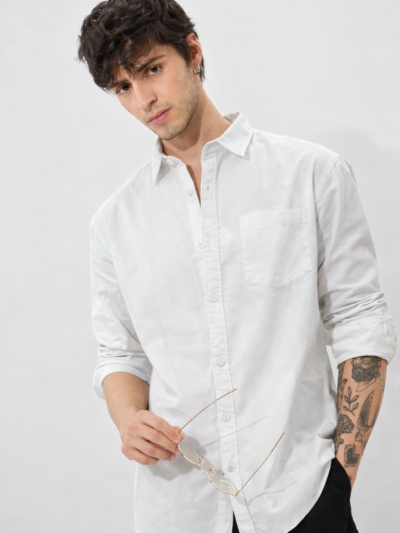 Classic White 100% Cotton Casual Shirt