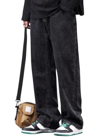 Relaxed Fit Black Jeans Pant