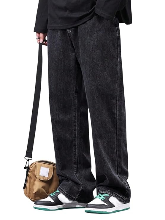 Relaxed Fit Black Jeans Pant